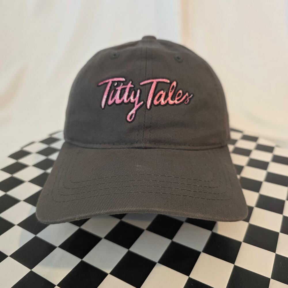 Titty Tales Embroidered Dad‎ Hat Decky Gray Unstructured Adjustable Cap